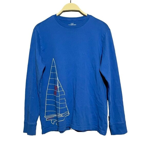 Vineyard Vines Other - Vineyard Vines Sailing Boat TShirt Kid Boy Girl Size L 16/18 Long Sleeve Blue